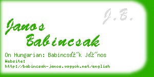 janos babincsak business card